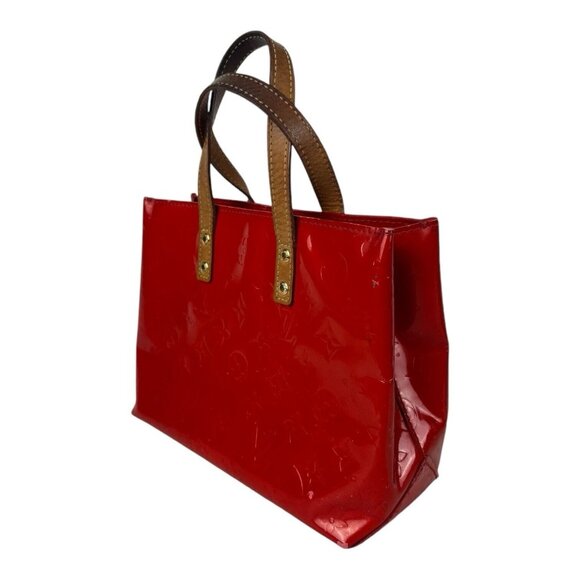 LOUIS VUITTON Reade PM Red Vernis Leather Tote Hand Bag Purse **READ** - Picture 9 of 16
